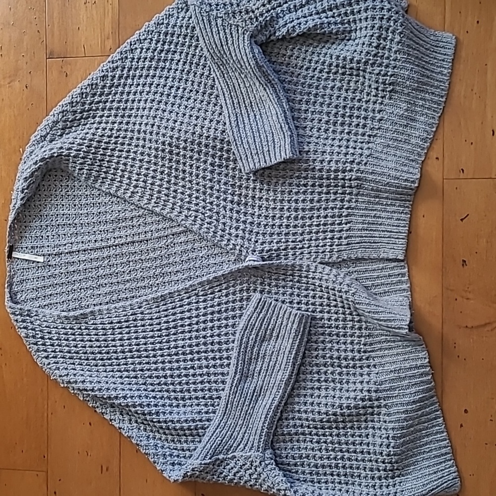 Free People Waffling Around Waffle Knit Chunky Cardigan